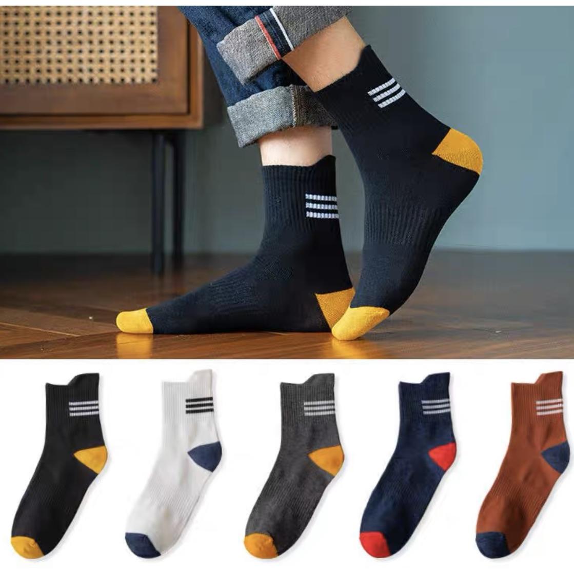 FreeShiping 10Pairs Korean Style High Quality Ankle Socks Three Stripe Fashion Style Socks For Men Size Free-Size 36-43 Men Socks 
