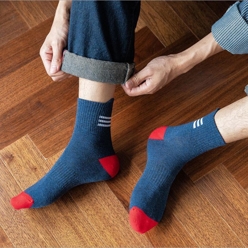 FreeShiping 10Pairs Korean Style High Quality Ankle Socks Three Stripe Fashion Style Socks For Men Size Free-Size 36-43 Men Socks 