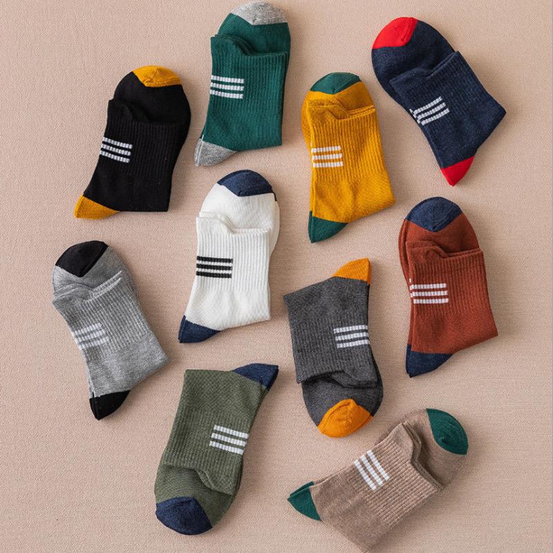 FreeShiping 10Pairs Korean Style High Quality Ankle Socks Three Stripe Fashion Style Socks For Men Size Free-Size 36-43 Men Socks 