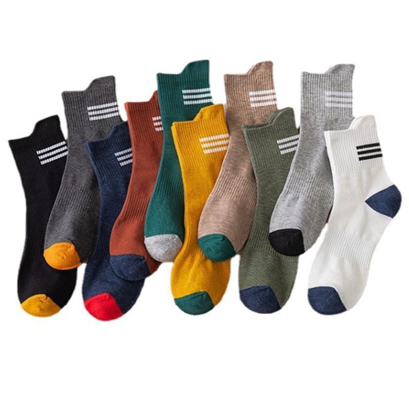 FreeShiping 10Pairs Korean Style High Quality Ankle Socks Three Stripe Fashion Style Socks For Men Size Free-Size 36-43 Men Socks 